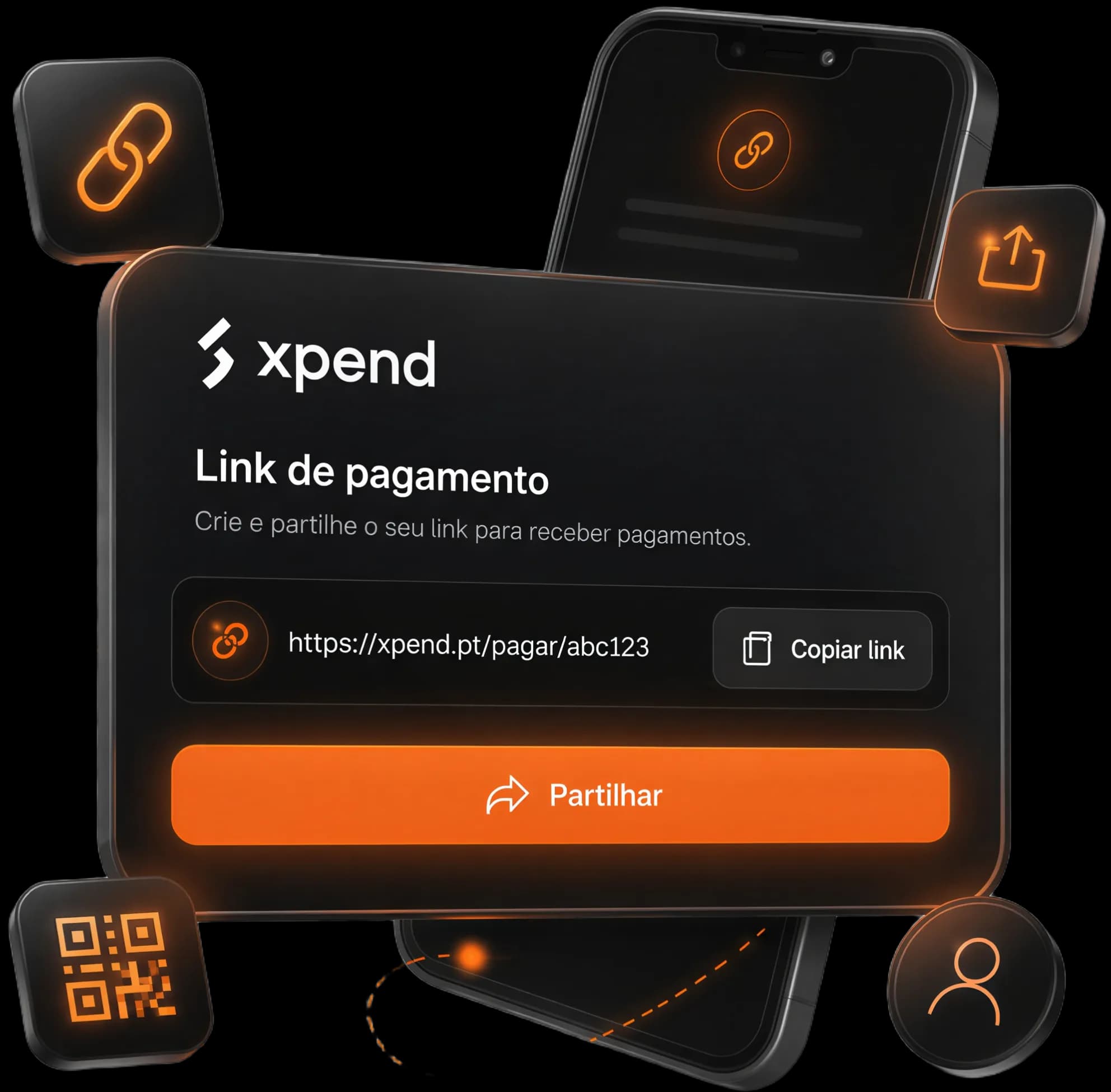 Link de pagamento Xpend: criar, copiar e partilhar um link para receber.